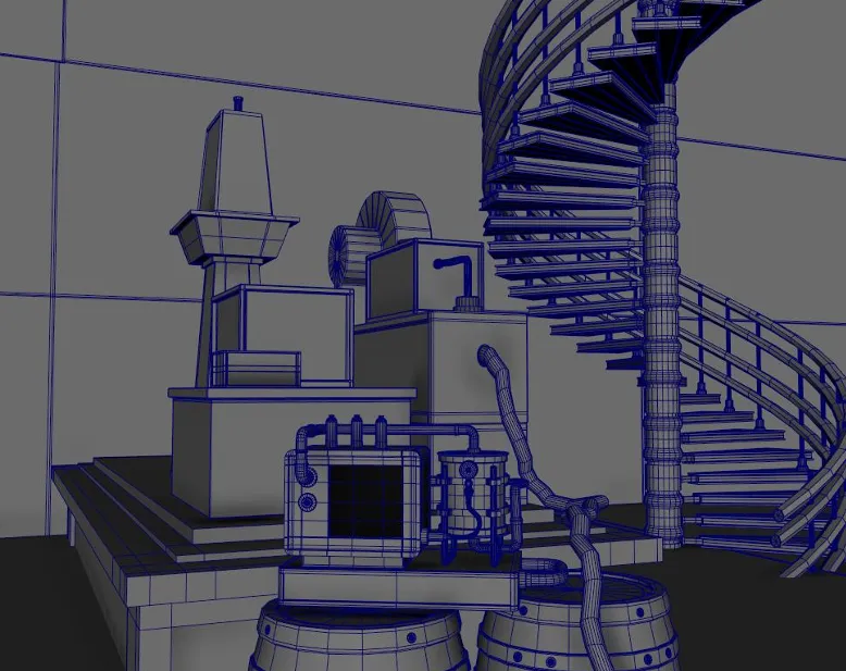 Cyberpunk Bar environment artwork, view 5